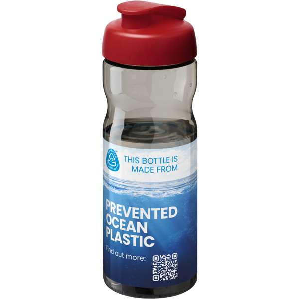 H2O Active® Eco Base 650 ml flip lid sport bottle - Red / Charcoal