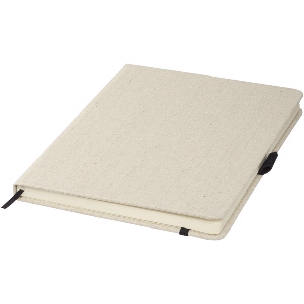 Libreta A5 de tela "Luna" - Negro intenso