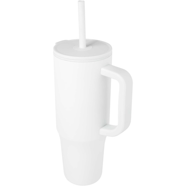 Brady 900 ml RCS certified insulated tumbler with silicone straw - White