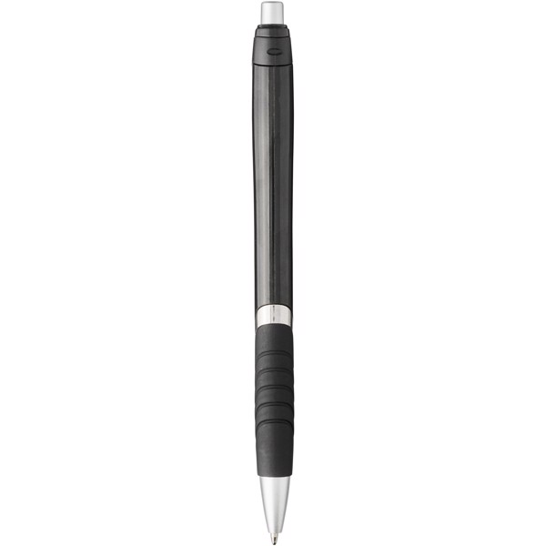 Turbo ballpoint pen with rubber grip - Solid black