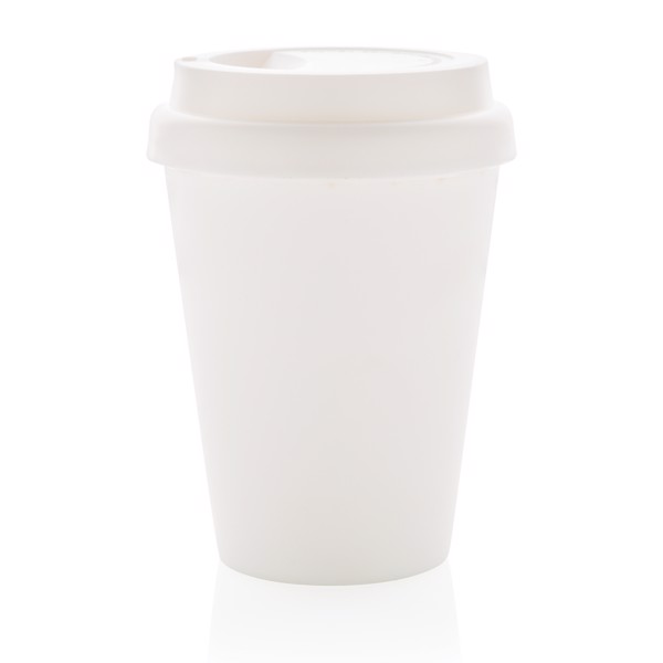 Wiederverwendbarer doppelwandiger Kaffeebecher 300ml - Weiß