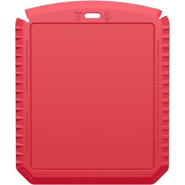 Thrym rectangular recycled plastic ice scraper - Red