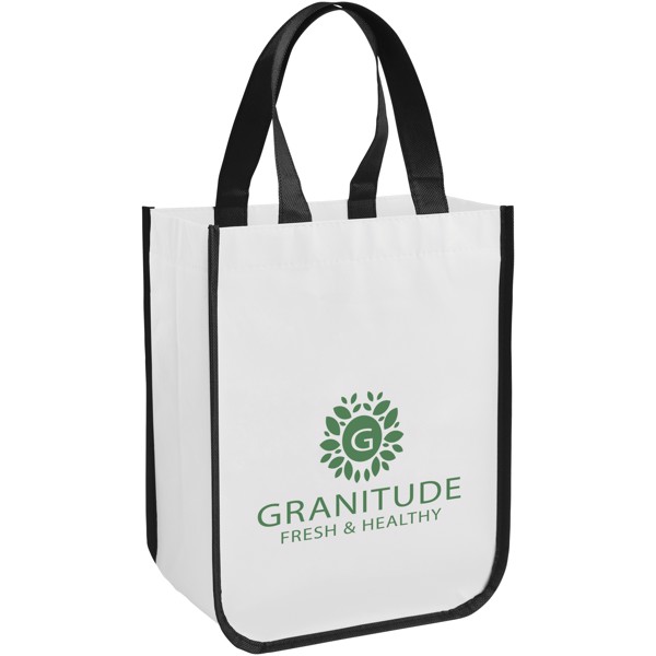Acolla small laminated shopping tote bag - White