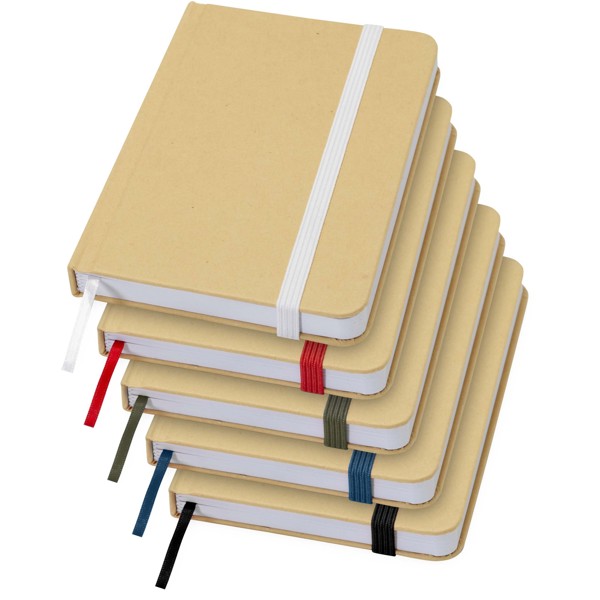 Reed A6 recycled hard cover notebook with plain pages - White