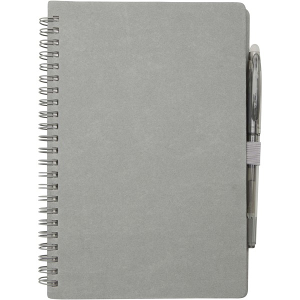 Slate A5 reusable hard cover notebook and pen set (black ink) - Grey
