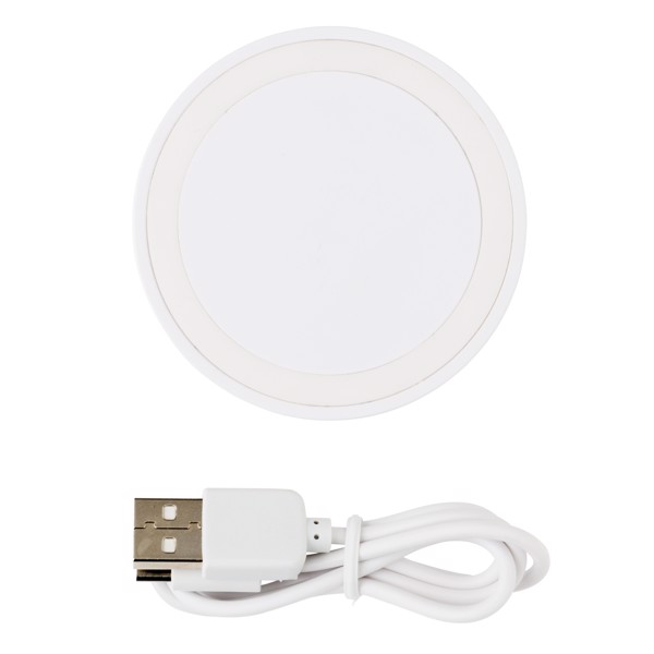 5W wireless charging pad round - White