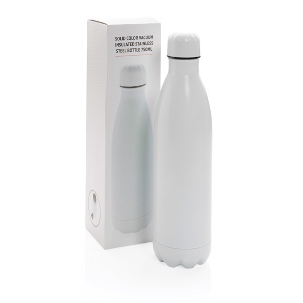 Solid colour vacuum stainless steel bottle 750ml - White