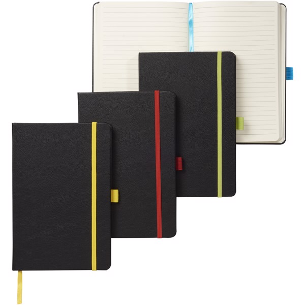 Lasercut A5 notebook - Solid black / Red