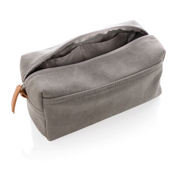 Canvas toiletry bag PVC free - Grey