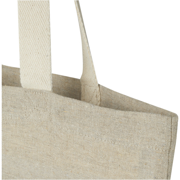 Pheebs 150 g/m² recycled cotton tote bag with front pocket 9L - Natural / Heather Black