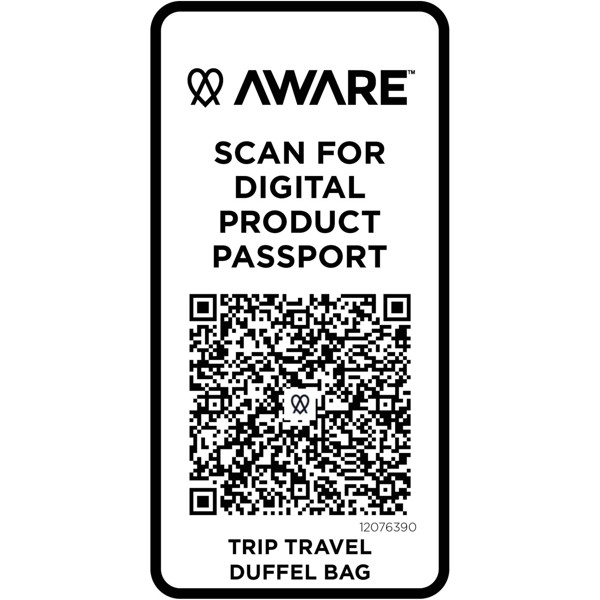 Trip Aware™ recycled travel duffel bag 42L - Black
