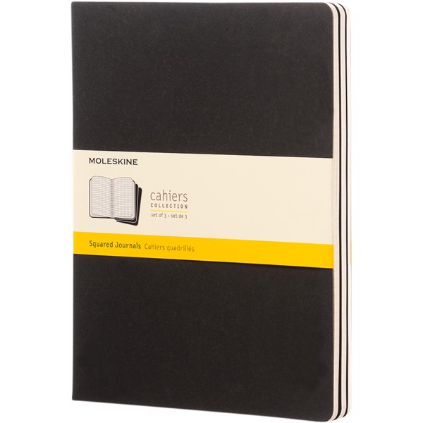 Cahier Journal XL - squared - Solid black