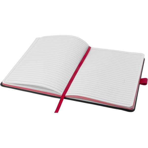 Colour-edge A5 hard cover notebook - Black / Red