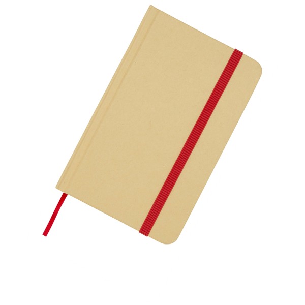 Reed A6 recycled hard cover notebook with plain pages - Red