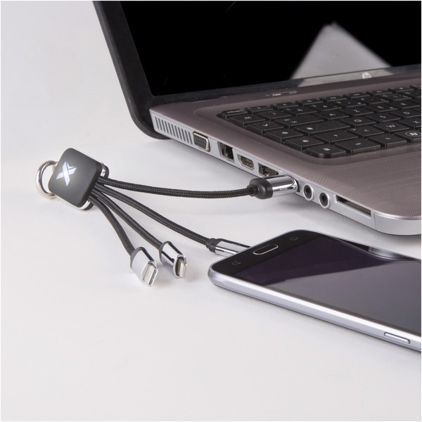 SCX.design C15 quatro light-up cable - Solid black / White