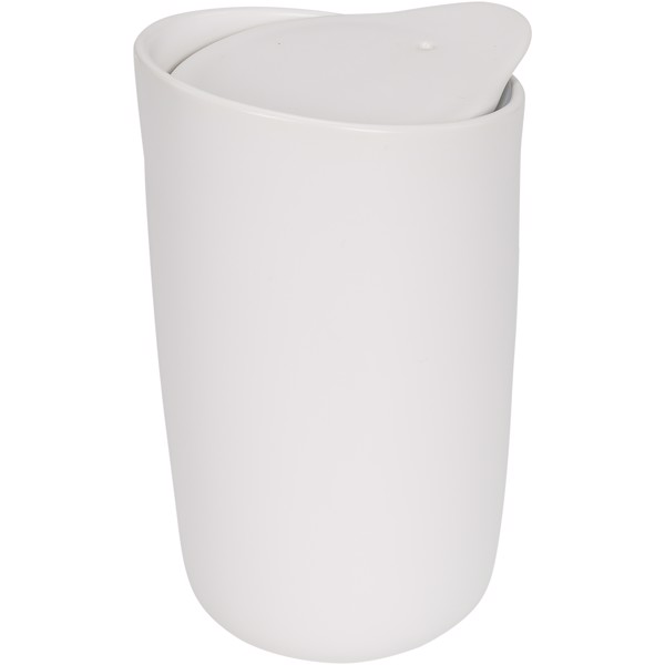 Vaso de cerámica de doble pared de 410 ml "Mysa" - Blanco