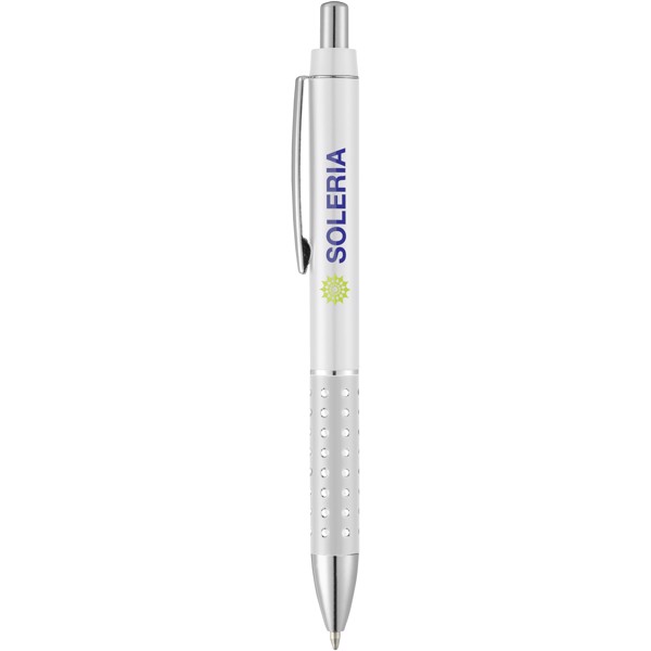 Bling ballpoint pen with aluminium grip - White