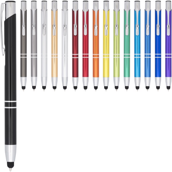 Moneta anodized aluminium click stylus ballpoint pen (blue ink)