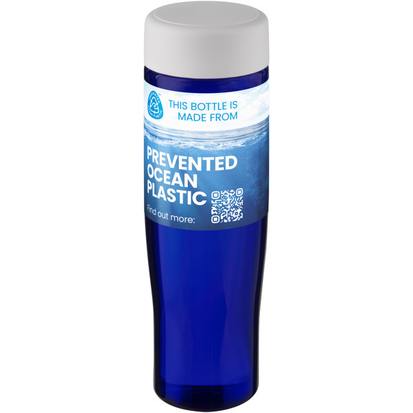 H2O Active® Eco Tempo 700 ml screw cap water bottle - White / Blue