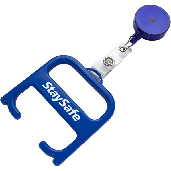 Hygiene handle with roller clip - Royal blue / Transparent royal blue