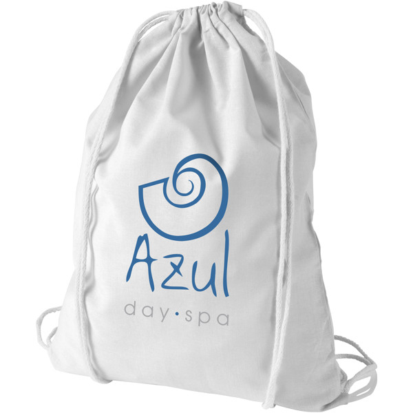 Oregon 100 g/m² cotton drawstring bag 5L - White