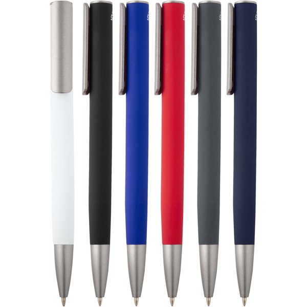 Ziguur recycled aluminium ballpoint pen (blue ink) - White