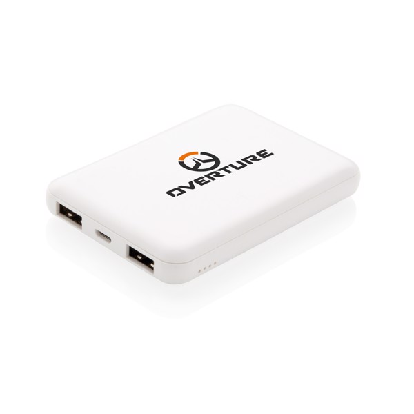 High Density 5.000 mAh Pocket Powerbank - White