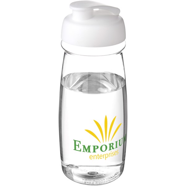 H2O Active® Pulse Bidón deportivo con Tapa Flip de 600 ml - Transparente / Blanco
