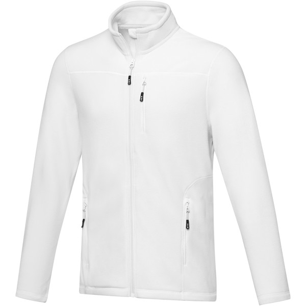 Amber men's GRS recycled full zip fleece jacket - White / XL