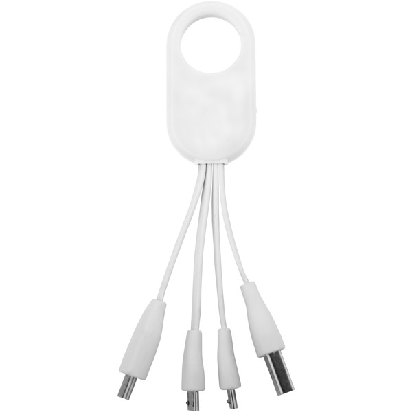 Troup 4-in-1 charging cable with type-C tip - White