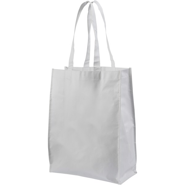 Bolsa Tote mediana de compra laminada "Conessa" - Blanco