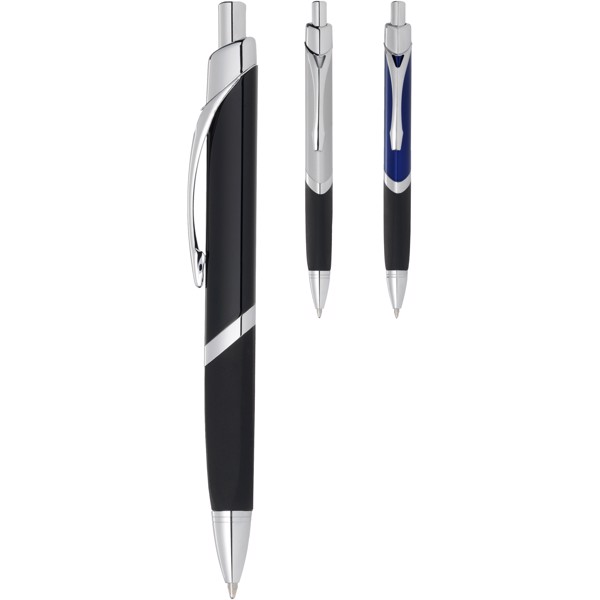 Sobee triangular-shaped ballpoint pen - Silver / Solid black