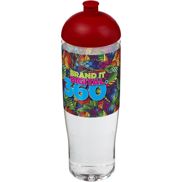 Sportovní láhev s kupolovitým víčkem H2O Tempo® 700 ml - Průhledná / Červená s efektem námrazy