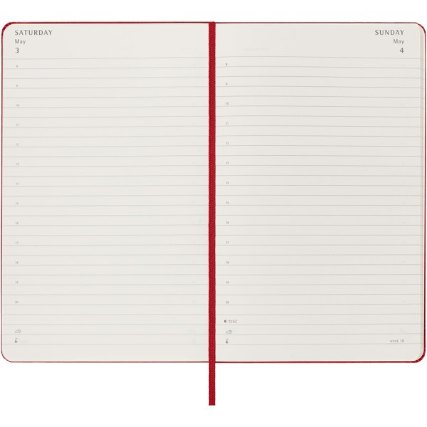 Moleskine hard cover 12 month L daily planner - Scarlet Red