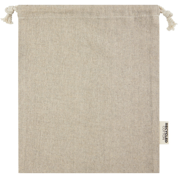 Pheebs 150 g/m² GRS recycled cotton gift bag medium 1.5L - Heather Natural