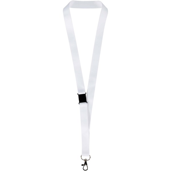 Lois sublimation RPET lanyard with safety breakaway - Black / White / 25mm