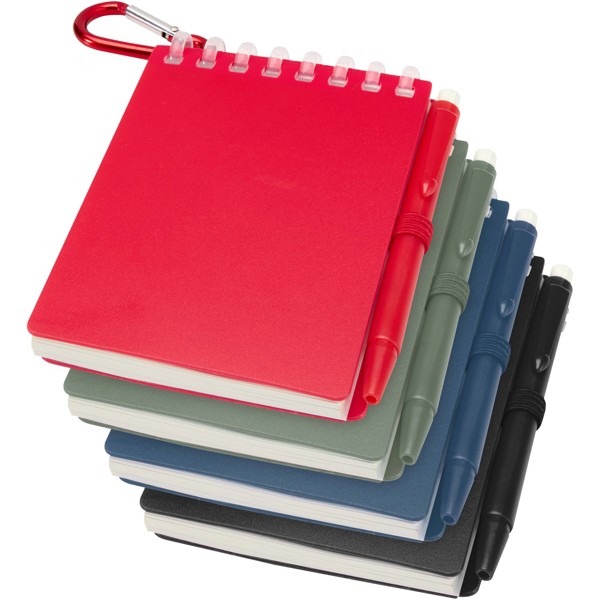 Lig Mini recycled outdoor soft cover notebook and ballpoint pen set (black ink) - Heather Green