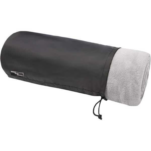 Manta de tejido polar coral de RPET "Lily" - Gris