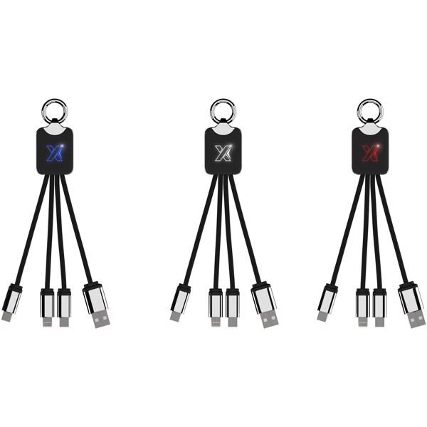 SCX.design C15 quatro light-up cable - Solid black / White
