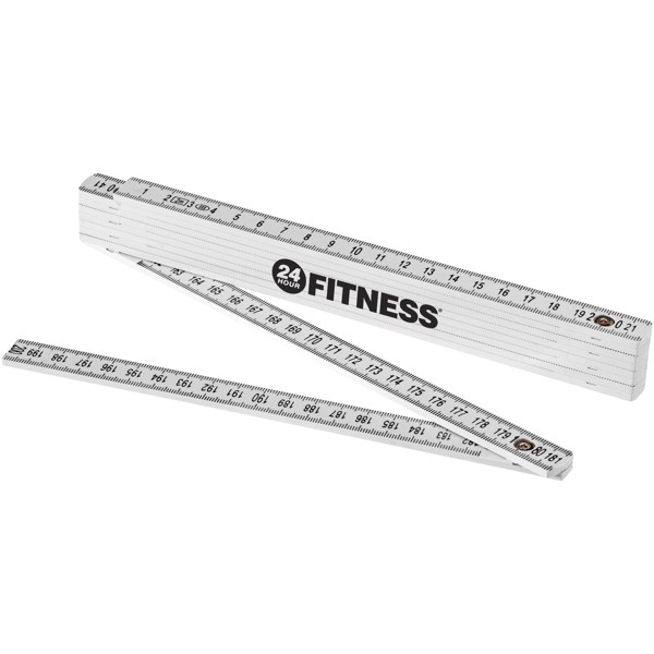 Monty 2 metre foldable ruler - White
