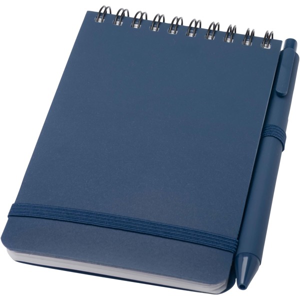 Thalaasa A6 hard cover ocean-bound notebook with ballpoint pen (black ink) - Ocean Blue