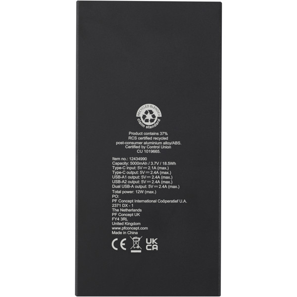 Connect 5000 mAh recycled aluminium power bank