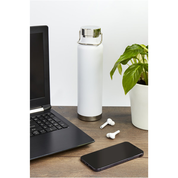 Thor 650 ml copper vacuum insulated sport bottle - White