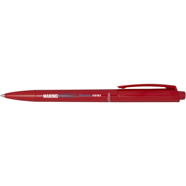 Martha recycled plastic ballpoint pen (blue ink) - Red
