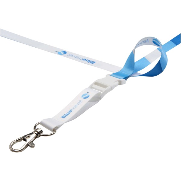Bucks sublimation lanyard with safety buckle - White / White / 15mm