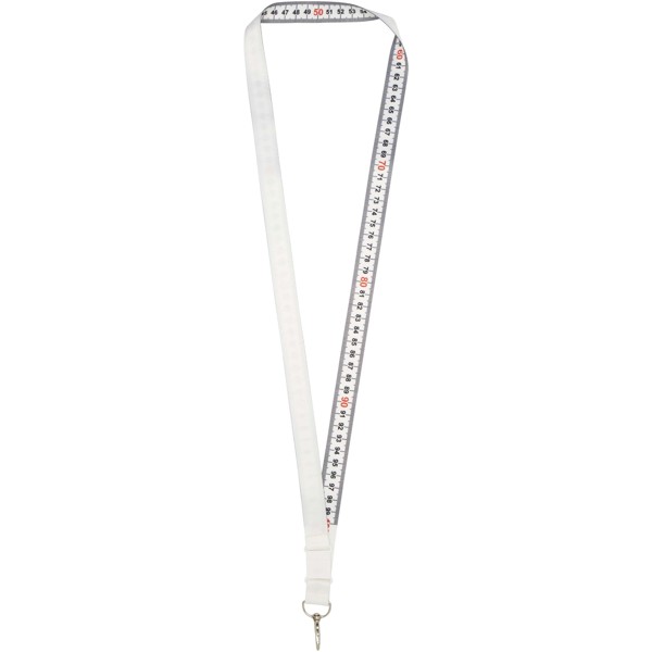 Isla 1-metre recycled PET sublimation lanyard with safety breakaway - White / White / White