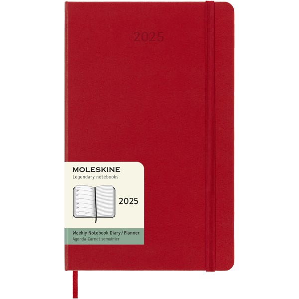 Moleskine hard cover 12 month weekly L planner - Scarlet Red