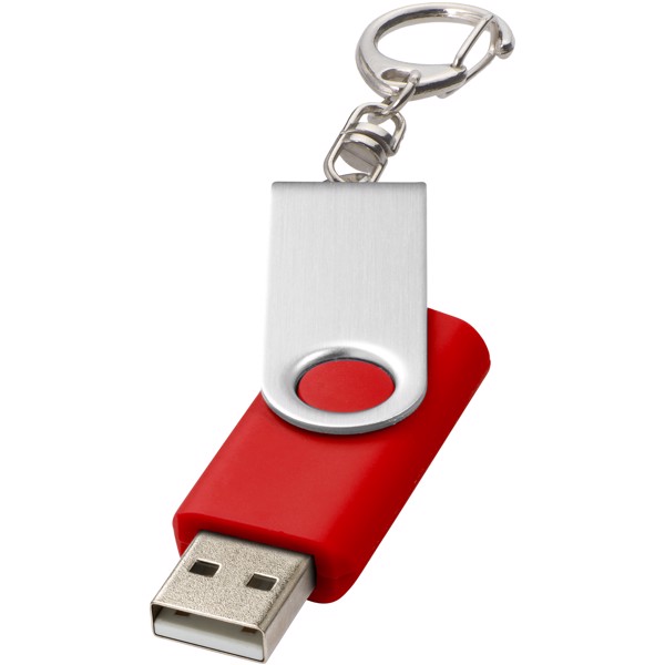 Rotační USB s klíčenkou - Středně tmavá červená / 32GB