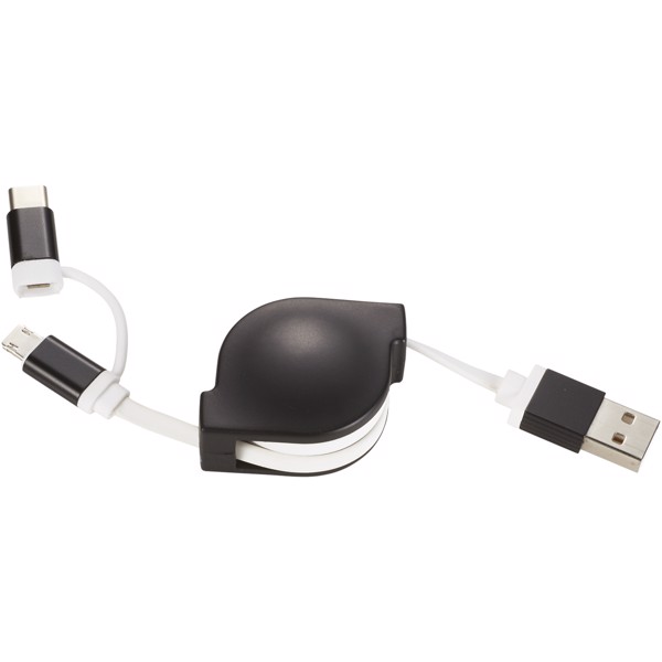 Triple 3-in-1 charging cable - Solid black