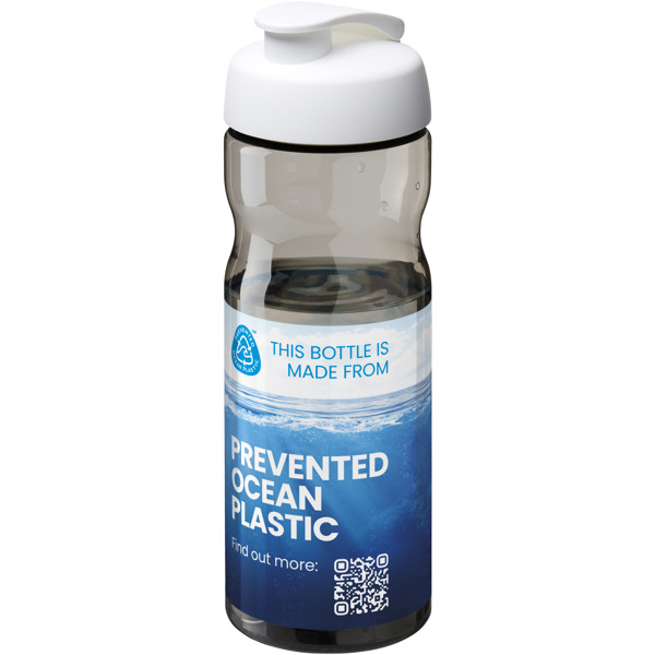 H2O Active® Eco Base 650 ml flip lid sport bottle - White / Charcoal